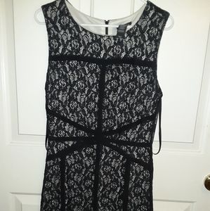 Black lace overlay dress